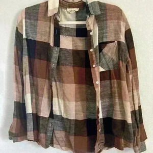 Women’s Adora Button Down Plaid Shirt S